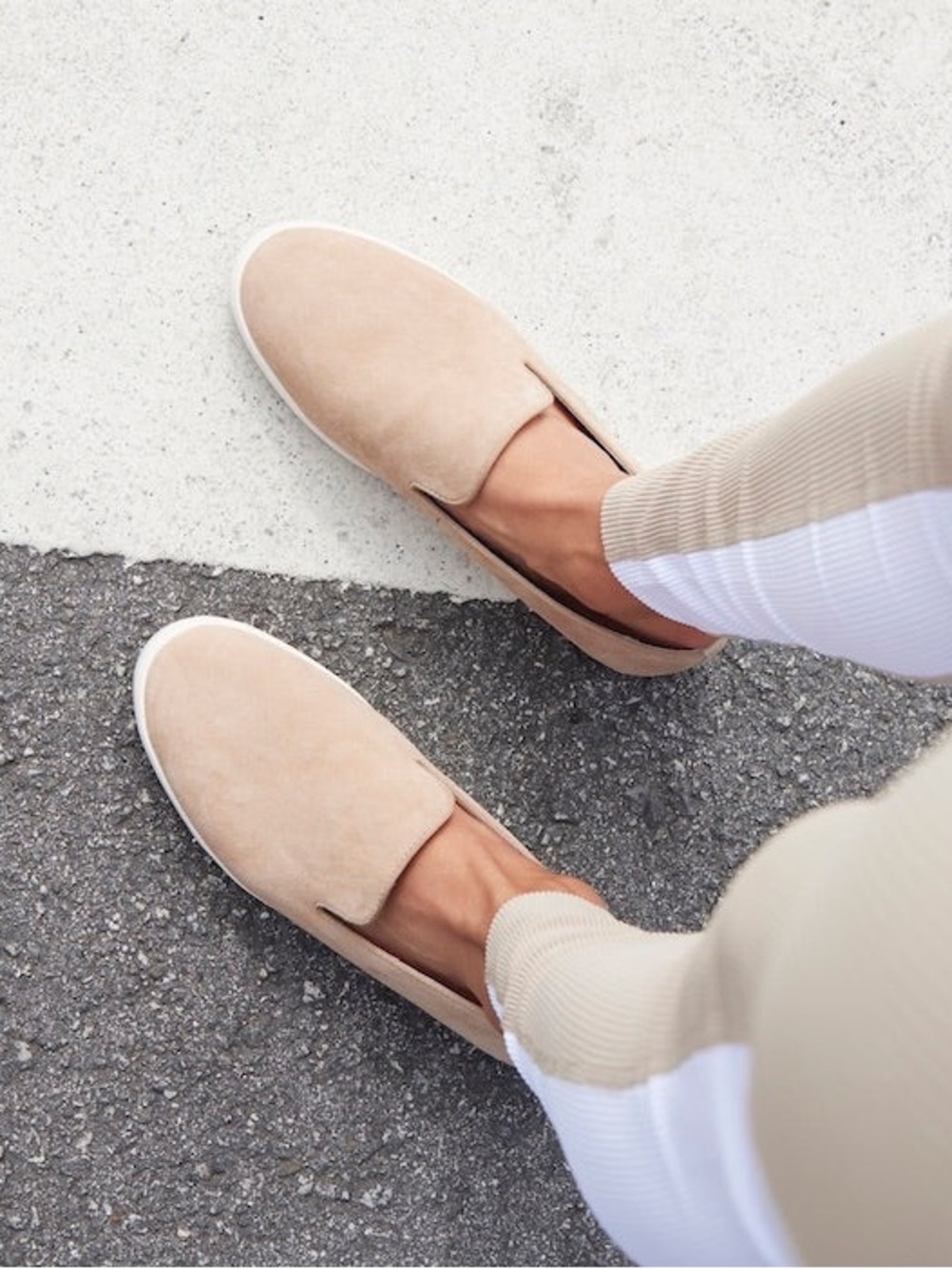 Birdies Swift Women’s Slip-On Suede Sneakers — tan/beige